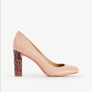 AT dream pink pumps with snakeskin heels
